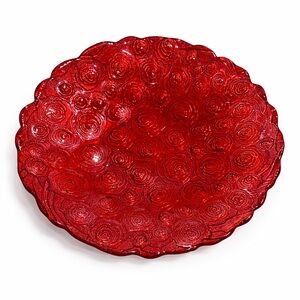 Red roses glass bowl reverse painted